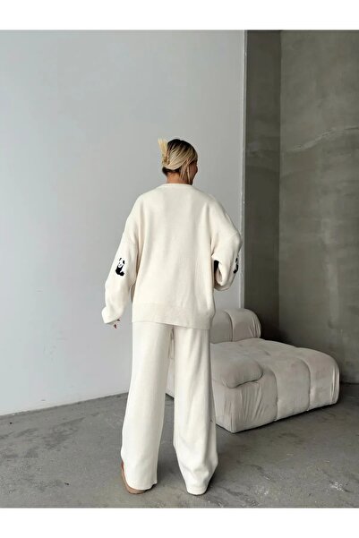 De Pose Cute Panda Patterned Knitwear Set – 6 Color Alternative Combinations