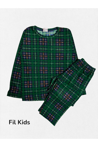 Fil Kids Σετ χειμερινής πιτζάμα για κορίτσια από βαμβακερό ύφασμα σουέτ με πρ...