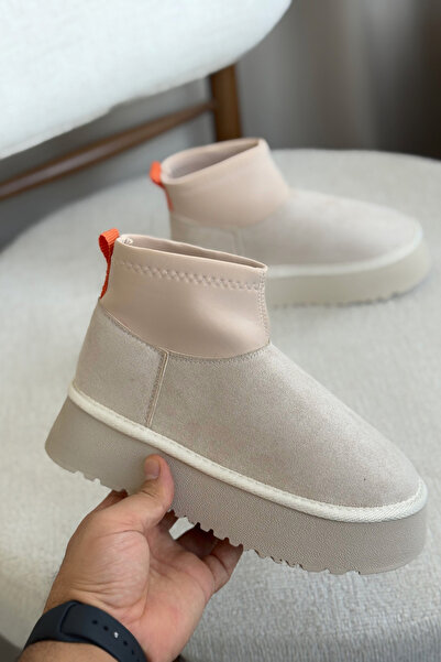GOFFSHOES Kadın Royal Streç Kısa Bot - Ten Süet