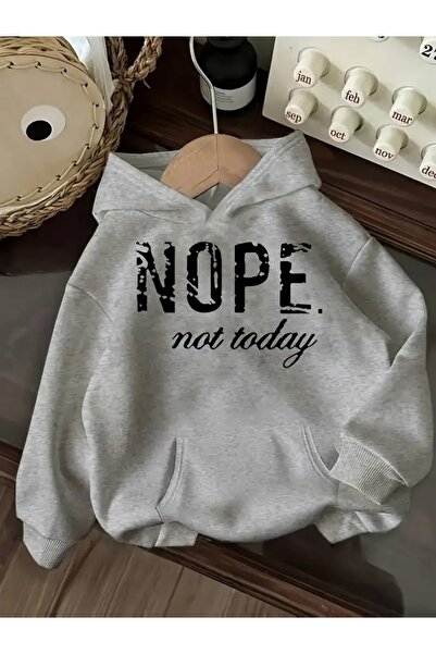 FUFLUNS سترة رياضية كبيرة الحجم مطبوعة عليها 'لا اليوم' للجنسين (نساء/رجال)