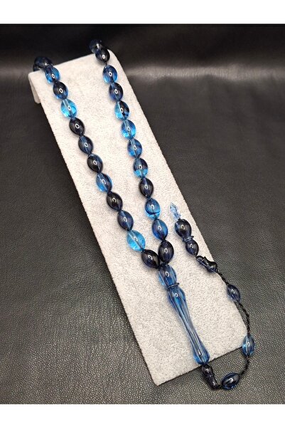 Han Ticarethane Mărgele de rugăciune din chihlimbar, culoare negru-albastru, ...