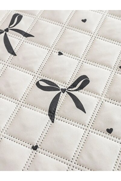 LC Waikiki LCW Siyah Fiyonk Baskılı Tek Kişilik Yatak Örtüsü 160x220 Cm