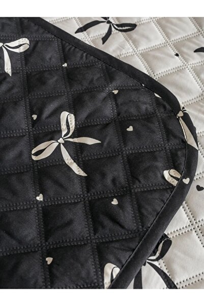 LC Waikiki LCW Siyah Fiyonk Baskılı Tek Kişilik Yatak Örtüsü 160x220 Cm