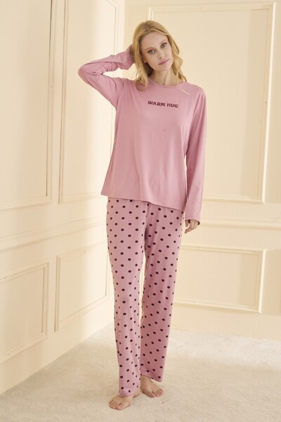 Mihra Kadın Pijama Takımı Uzun Kol Mevsimlik