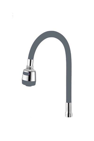 mucit home Gri Renkli Oynar Başlıklı Tasarruflu Silikon Musluk Başlığı Kubar