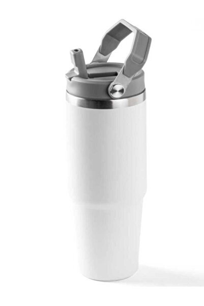 Tantitoni Bej Stainless Steel Thermos Bardal with Straw 900ml
