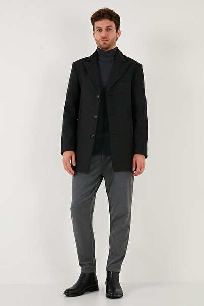 Buratti Slim Fit Lapel Collar Lined Cashmere Coat Men's Coat 584K1217