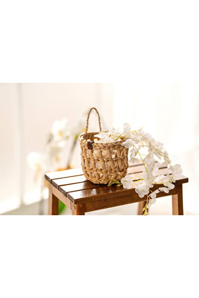 AtanDu Home Doğal Hasır Sepet 12x13 cm El Yapımı Dekoratif Organizer |Rustik ...