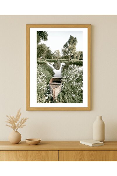 KAYABEY HOME Modern Design Frame-Looking Mdf Painting Sazlık Lake Kayak Dere