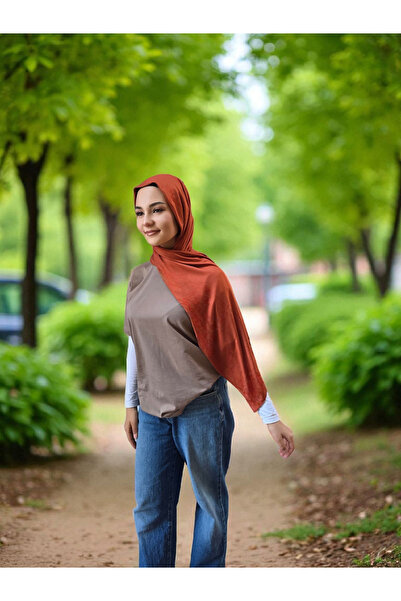 Nöşre Design Taba Rengi Penye Şal