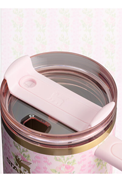 Stanley Love Shack Fancy 40oz Pink Rose Cortex Tumbler Stainless Steel Vacuum Insulated Cup with Lid & Straw