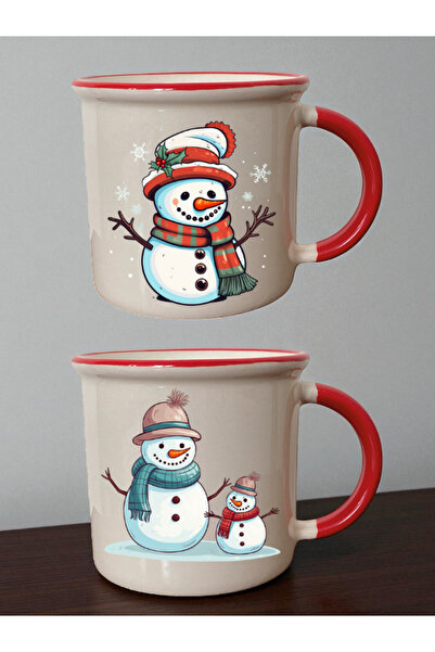 lili hediyelik كوب أحمر مطبوع عليه رجل الثلج - هدية للرجال المعلمين، هدية للأ...