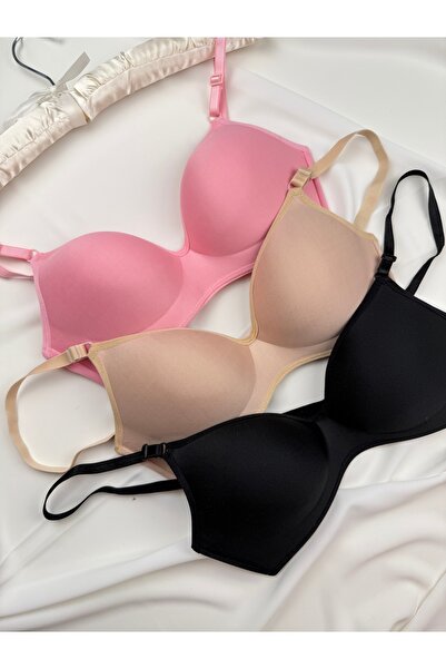 ROZENİN LINGERIE Wireless Lotus Recovery Economical Package Set of 3 Bras