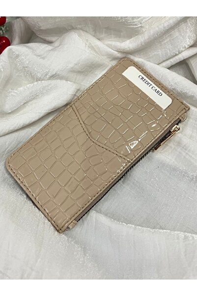 ZERAMİNE Crocodile Patterned Women's Wallet – Zippered Card Holder and Coin Compartment