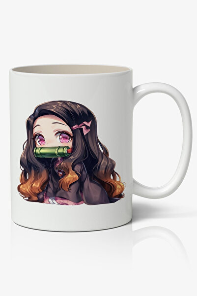 Toyaso كوب أبيض بتصميم أنمي قاتل الشياطين نيزوكو، هدية للأحباء والأصدقاء