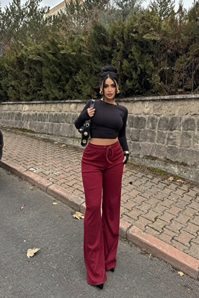 Siner Fashion Kadın 3 lü Fitilli Bol Paça Rahat Günlük Pantolon