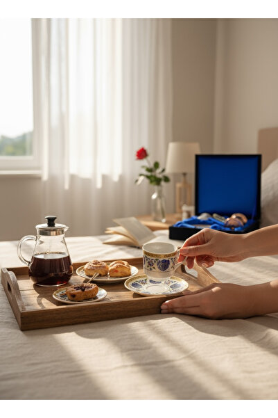 ÅLÅ OTANTİK HEDİYELİK Double Coffee Pot Coffee Cup Set with Velvet Box