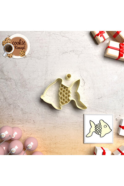 CookieKonsept Balık Polimer Kil Kalıbı | Oyun Hamuru, Fondant & Kil Uyumlu #652