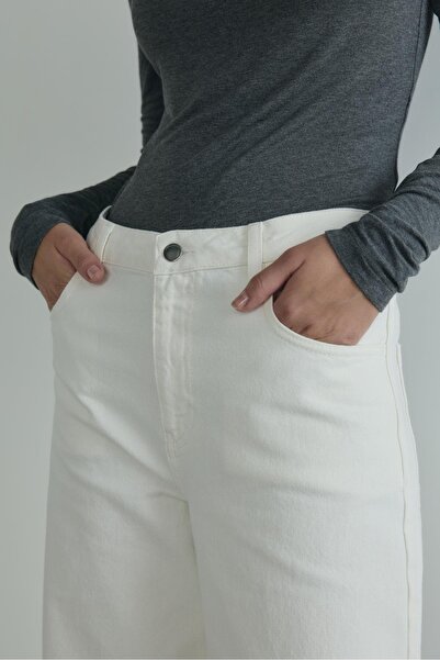 Suud Collection White 88 Wide Leg Jeans