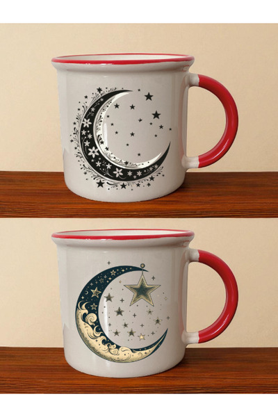 lili hediyelik كوب أحمر مطبوع عليه قمر - أفكار هدايا رأس السنة، هدايا بيبي مولود