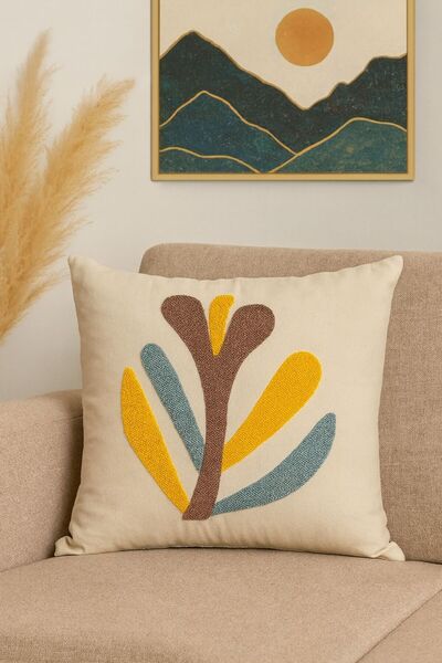 nunuteks evinizi renklendirin Bohemian Style Punch Embroidered Throw Pillow Cover - 43X43 cm