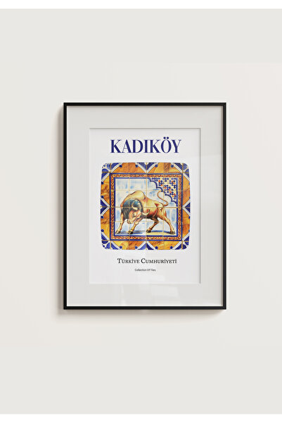 POSTER ISTANBUL KADIKÖY Tematică cu tauri, aspect de faianță, fără ramă