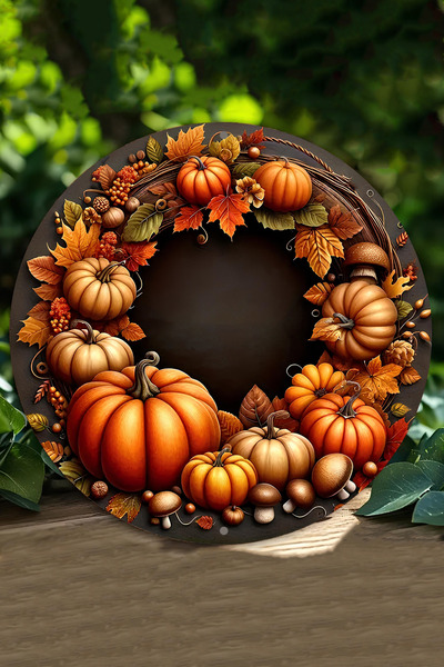 kutuTR Sonbahar Balkabaklı UV Baskı 3D GÜRÜNÜMLÜ MDF Duvar Süsü – 33x33 cm & ...