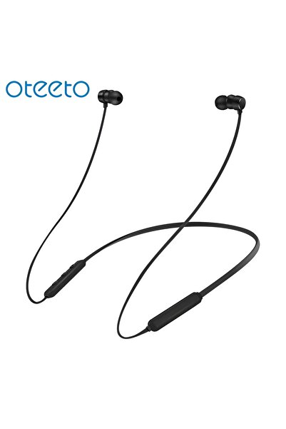 OTEETO سماعات رأس بلوتوث بسوار للرقبة مزودة بتقنية البلوتوث 5.3 باللون الأسود