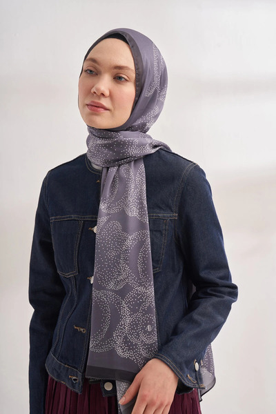 ARMANDA İTHAL VUAL ROSES DESEN ŞAL - ANTRASİT