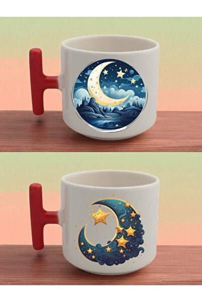 lili hediyelik كوب لاتيه مع تصميم القمر والنجوم - هدية للسيارة، هدية الحناء، ...