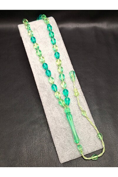 Han Ticarethane Аква зелен цвят капкообразен модел кехлибарени мъниста броеница