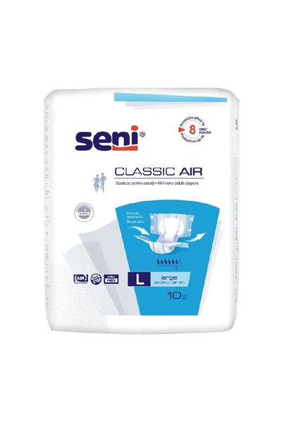 Seni Classic Air adult diapers, Large, 10 pieces,