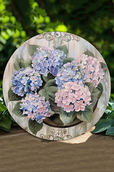 kutuTR Ortanca Çiçek Desenli UV Baskı 3D GÜRÜNÜMLÜ MDF Duvar Süsü – 33x33 cm ...