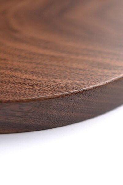 OK Wood Premium Ahşap Yuvarlak Sunum Tepsisi 21 cm – Şık Atıştırmalık, Peynir, Çay ve Kahve Servis Tepsisi