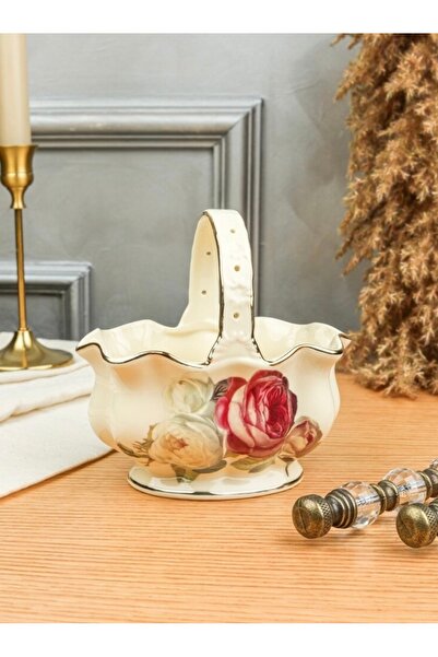 hediye Esterhomedecor Porcelain Basket Sugar Bowl Single Piece