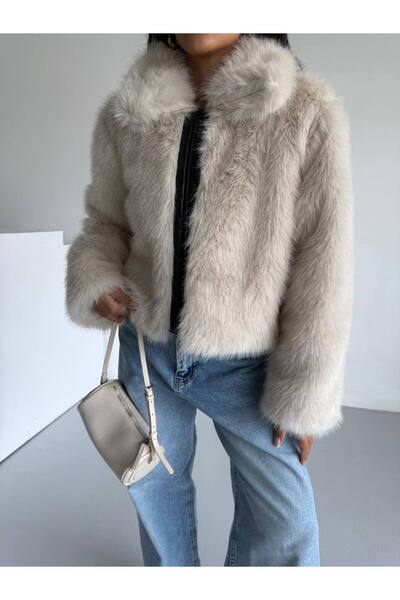 asyadabutik Blană premium importată pentru femei cu fermoar în față