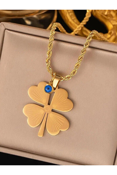 hansev Aksesuar Nazar Boncuklu Yonca Gold Kadın Kolye – Şık & Anlamlı Tasarım...