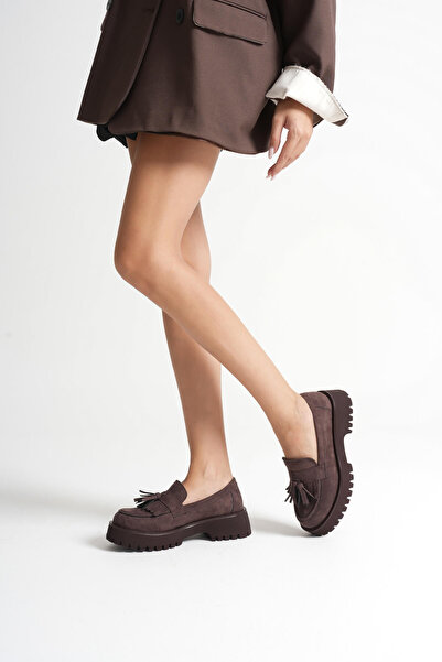 Zerenyus Melora Premium Дамски ежедневни обувки от велур в цвят горчив кафе