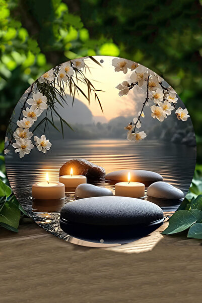 kutuTR Zen & Spa Huzur Temalı UV Baskı 3D GÜRÜNÜMLÜ MDF Duvar Süsü – 33x33 cm...