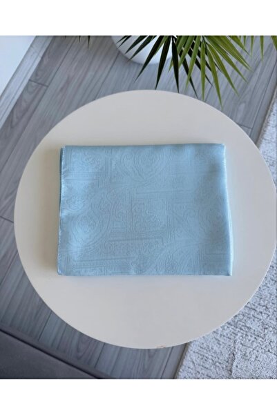 MODA MineşEşaro Şal din bumbac cu monogramă etnică albastru bebeluş