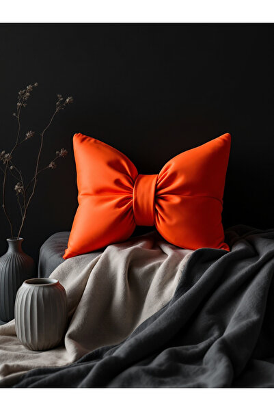 JACA Pernă decorativă cu aspect de fundă, cu fundă umplută cu panglică, pernă...