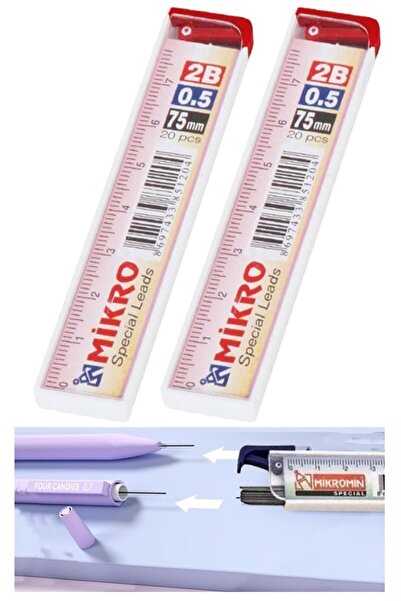 Artlantis Kalem Ucu 0.5 mm 20 li 2 Paket 05 Uç Versatil Kalem Uçu Mekanik Uçl...