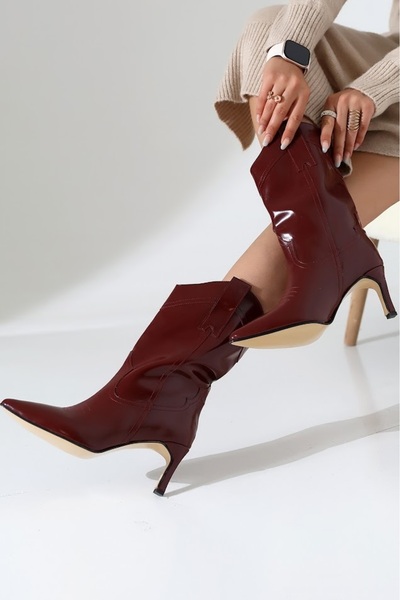 Pamuks Shoes Kadın Bordo Western Bot
