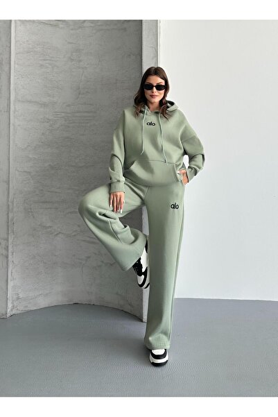 FERZOLAİO Yoga Kangaroo Green Tracksuit Set