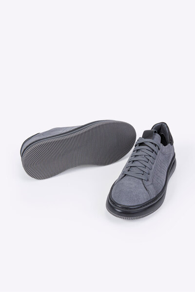 Vantaggio Storm Gray Suede Inside and Out 100% Genuine Leather Men's Sneaker Shoes