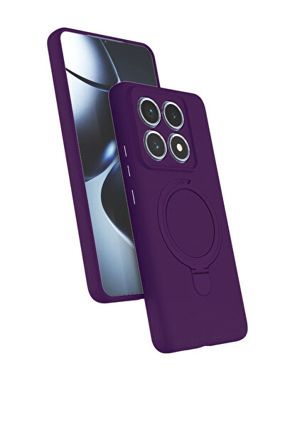 m.tk moveteck Xiaomi Mi 14T Pro Kılıf Magsafe Halkalı Extra Standlı Içi Kadif...