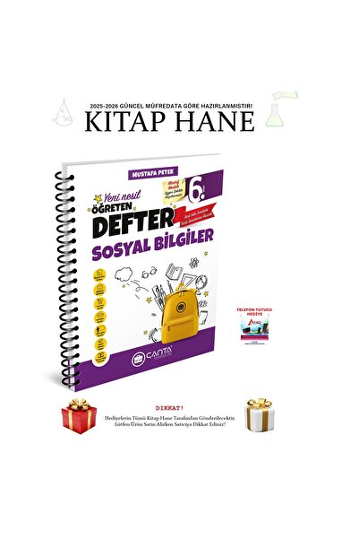 Çanta Yayınları 2025-2026 6. Sınıf Sosyal Bilgiler Yeni Nesil Öğreten Defter ...