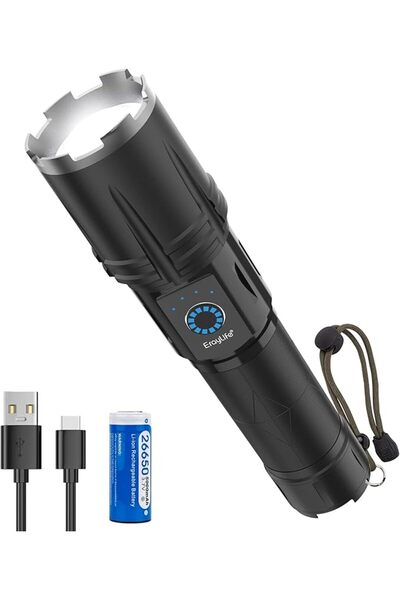 OEM Lanterna extrem de puternică, 30000 de lumeni, reîncărcabilă USB, IP65, 5 moduri de iluminare