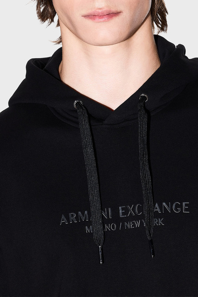 Armani Exchange With Logo Stretch Cotton Regular Fit Hooded Sweat Men's Sweat Xm001294 Af20934 Uc001