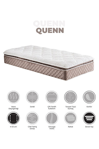 miracool Queen Pedli Yatak / Bonel Yay / Tavşan Tüyü Kumaş / Quenn Tek Kişilik Yaylı Ortopedik Yatak